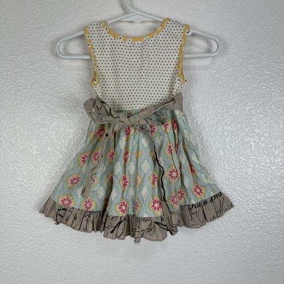Mustard Pie Peasant Dress Size 3 Months Cottagecore Ruffle Floral Shabby Chic - Picture 6 of 12